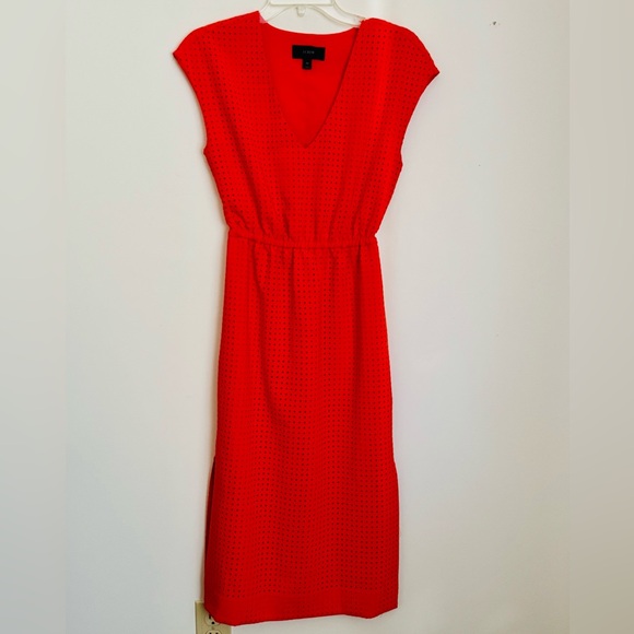 J. Crew Dresses & Skirts - J. Crew Women’s Perforated Laser Cut Diamond Pattern Midi Dress, Size 00